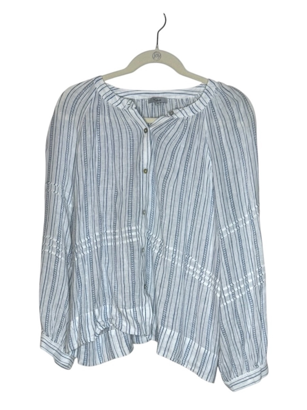 RAILS Frances Relaxed Fit Linen Blend Peasant Blouse Top XL Sonoma Stripe - Picture 7 of 12
